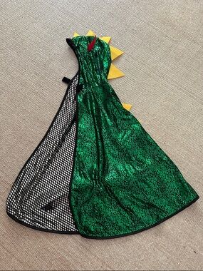 Green Dragon Costume Cape with Yellow Spikes